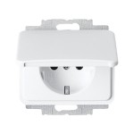 Busch-Jaeger 20 EUK-24G Schuko-Steckdose mit Klappdeckel studioweiß 2CKA002018A1040 