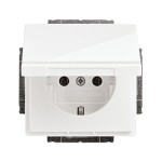 Busch-Jaeger 2CKA002018A1467 SCHUKO® Steckdosen-Einsatz mit Klappdeckel studioweiß - Plattform 63 