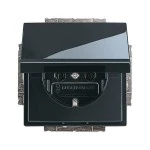 Busch-Jaeger 2CKA002018A1486 SCHUKO® Steckdosen-Einsatz mit Klappdeckel anthrazit - Plattform 63 