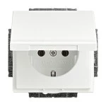 Busch-Jaeger 2CKA002018A1494 SCHUKO® Steckdosen-Einsatz mit Klappdeckel studioweiß matt - Plattform 63 