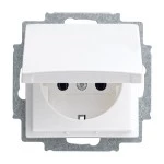 Busch-Jaeger 2CKA002018A1512 SCHUKO® Steckdosen-Einsatz mit Klappdeckel ohne Spreize alpinweiß - 