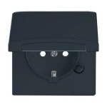 Busch-Jaeger 2CKA002064A0295 SCHUKO® Steckdosen-Einsatz Safety+ mit Klappdeckel anthrazit - Allwetter 44® 