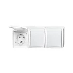 Busch-Jaeger 2CKA002084A0712 SCHUKO® Dreifachsteckdose mit Klappdeckel 16 A alpinweiß - ocean® 