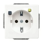 Busch-Jaeger 2CKA003116A0670 FI-SCHUKOMAT SCHUKO® Steckdosen-Einsatz Safety+ studioweiß matt - Plattform 63 