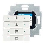 Busch-Jaeger 2CKA006117A0207 Bedienelement, 4-fach, mit beiliegendem Busankoppler 