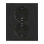 Busch-Jaeger 2TKA00003883 SCHUKO® Doppelsteckdose Komplettabdeckung Safety+ anthrazit - Plattform 63 