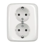 Busch-Jaeger 2TKA00003898 SCHUKO® Doppelsteckdose Komplettabdeckung Safety+ alpinweiß - Reflex SI 