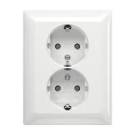 Busch-Jaeger 2TKA00003909 SCHUKO® Doppelsteckdose Komplettabdeckung alpinweiß - Busch-balance® SI 