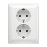 Busch-Jaeger 2TKA00003911 SCHUKO® Doppelsteckdose Komplettabdeckung Safety+ alpinweiß - Busch-balance® SI 
