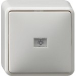 Gira 015613 Wipptaster 10AX 250V mit Kontrollfenster und bedrucktem Beschriftungsschild Wechsler 1-polig Reinweiß 