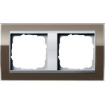 GIRA 0212766 Abdeckrahmen 2f Zwischenr. F Alu Gira Event Klar Braun 