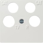 GIRA 025903 Zentralpl. 4f Zubehör Reinweiß 