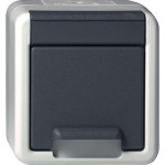 Gira 044030 Schuko-Steckdose 16A 250V mit Klappdeckel WG AP Grau 