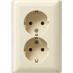 GIRA 078201 2f-SCHUKO Vollpl. f. Gerätedose 1,5f Gira Standard 55 Cremeweiß 