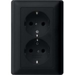 GIRA 0783005 2f-SCHUKO-Steckd. SP + Vollpl. System 55 Schwarz m 