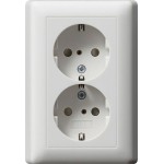 GIRA 078327 2f-SCHUKO-Steckd. SP + Vollpl. System 55 Reinweiß m 