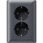 GIRA 078328 2f-SCHUKO-Steckd. SP + Vollpl. System 55 Anthrazit 