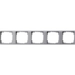 Gira 1465726 Zwischenrahmen 5-fach in klarer Ausführung mit Aluminium-Oberfläche passend für System 55 Gira Event 