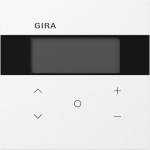 Gira 200770 Raumklimasensor mit Temperatur- und Feuchtefühler, Fensterstatusanzeige, Lüfterstufenregelung Reinweiß 