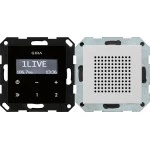 Gira 2280015 Unterputz-Radio RDS mit Lautsprecher in Grau matt und Bedienaufsatz in Schwarzglasoptik 