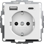 GIRA 245927 SCHUKO SP USB-Spannungsvers. 2f Typ A/C System 55 Reinweiß m 
