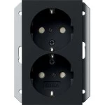 GIRA 2731005 2f-SCHUKO-Steckd. SP f. UP-Dose 1f System 55 Schwarz m 