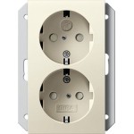 GIRA 273101 2f-SCHUKO-Steckd. SP f. UP-Dose 1f System 55 Cremeweiß 
