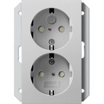 GIRA 2731015 2f-SCHUKO-Steckd. SP f. UP-Dose 1f System 55 Grau m 