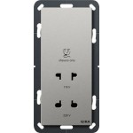 GIRA 2820600 Rasiersteckd. 115 - 230 V System 55 Edelstahl(lack.) 