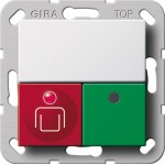 Gira 290203 Ruf- und Anwesenheitstaster mit roter Ruftaste, grünem Anwesenheitslicht und akustischem Schallgeber 