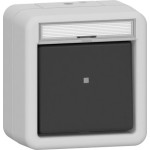 Gira 310231 Wippschalter 10 AX 250 V~ aus halogenfreiem, bruchsicherem Thermoplast mit Beschriftungsfeld Grau 