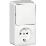 GIRA 417613 Kombi AusWe/SCHUKO senkr. + Montagepl. AP Reinweiß 