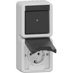 GIRA 417630 Kombi AusWe/SCHUKO-Steckd. senkr. KD WG AP Grau 