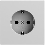Gira 418876 Gira SCHUKO-Steckdose 16 A 250 V~ in Grau matt lackiert mit Schnellbefestigung, geerdetem Tragring 
