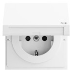 Gira 441472 SCHUKO-Steckdose mit Klappdeckel und erhöhtem Berührungsschutz, Reinweiß seidenmatt lackiert 