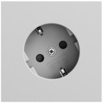 Gira 441876 SCHUKO-Steckdose 16 A 250 V~ mit 30° gedrehtem Einsatz und erhöhtem Berührungsschutz, grau matt lackiert 