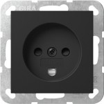 Gira 4422005 Dänische Steckdose 16 A 250 V~ mit erhöhtem Berührungsschutz, schwarz matt, kompatibel mit System 55 