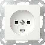 Gira 442203 Dänische Steckdose 16 A 250 V~ mit erhöhtem Berührungsschutz (Safety Plus) in Reinweiß glänzend 