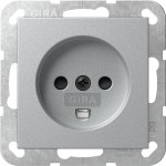 Gira 442226 Dänische Steckdose 16 A 250 V~ mit erhöhtem Berührungsschutz (Safety Plus) in Alu 