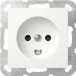 Gira 442227 Dänische Steckdose 16 A 250 V~ mit erhöhtem Berührungsschutz, Reinweiß seidenmatt, passend für System 55 