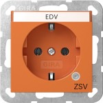 GIRA 4452109 SCHUKO-Steckd. Kontroll GN + BSF ZSV System 55 Orange 