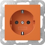 Gira 4455109 SCHUKO-Steckdose 16 A 250 V~ in Orange glänzend mit stabilem, korrosionsbeständigem Stahltragring 