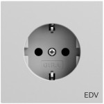 Gira 445876 SCHUKO-Steckdose 16 A 250 V~ mit EDV-Aufdruck, grau matt lackiert, System 70 Programmübergreifend 