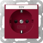 Gira 4462108 SCHUKO-Steckdose 16 A 250 V~ mit Beschriftungsfeld und erhöhtem Berührungsschutz (Safety Plus) in Rot 