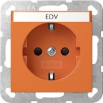Gira 4462109 SCHUKO-Steckdose 16 A 250 V~ mit Beschriftungsfeld und erhöhtem Berührungsschutz (Safety Plus) in Orange 