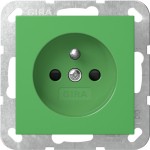 Gira 4485107 Steckdose 16 A 250 V~ mit Erdungsstift, erhöhtem Berührungsschutz (Safety Plus) und grün glänzender 