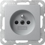 Gira 448526 Steckdose 16 A 250 V~ mit Erdungsstift und erhöhtem Berührungsschutz (Safety Plus) in Alu 
