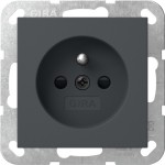 Gira 448528 Steckdose 16 A 250 V~ mit Erdungsstift und erhöhtem Berührungsschutz, passend für System 55 Anthrazit 