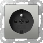 Gira 4485600 Steckdose 16 A 250 V~ mit Erdungsstift und erhöhtem Berührungsschutz (Safety Plus) aus Edelstahl für System 