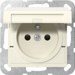 Gira 448801 Steckdose 16 A 250 V~ mit Klappdeckel, erhöhtem Berührungsschutz (Safety Plus) und Erdungsstift in cremeweiß 